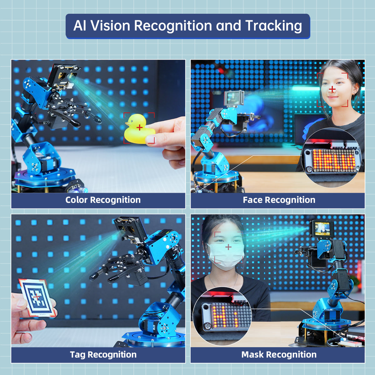 Hiwonder xArm AI Desktop Programmable Robot Arm with AI Vision & Voice Interaction, Supports Arduino, Scratch & Python, Sensor Expansion Hiwonder xArm AI Desktop Programmable Robot Arm with AI Vision & Voice Interaction, Supports Arduino, Scratch & Python, Sensor Expansion